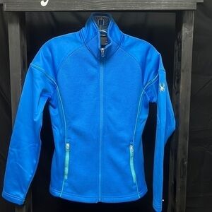 SPYDER- Light Blue With Light Green Trim Sweater Jacket